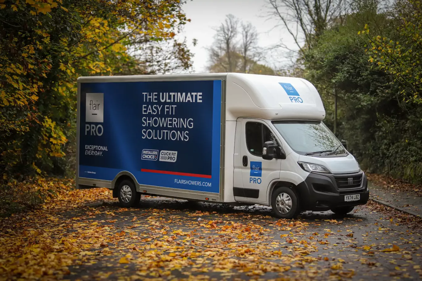 Flair PRO Van photographed for Launch of our Flair PRO Campaign. Campaign parked in Autumnal setting