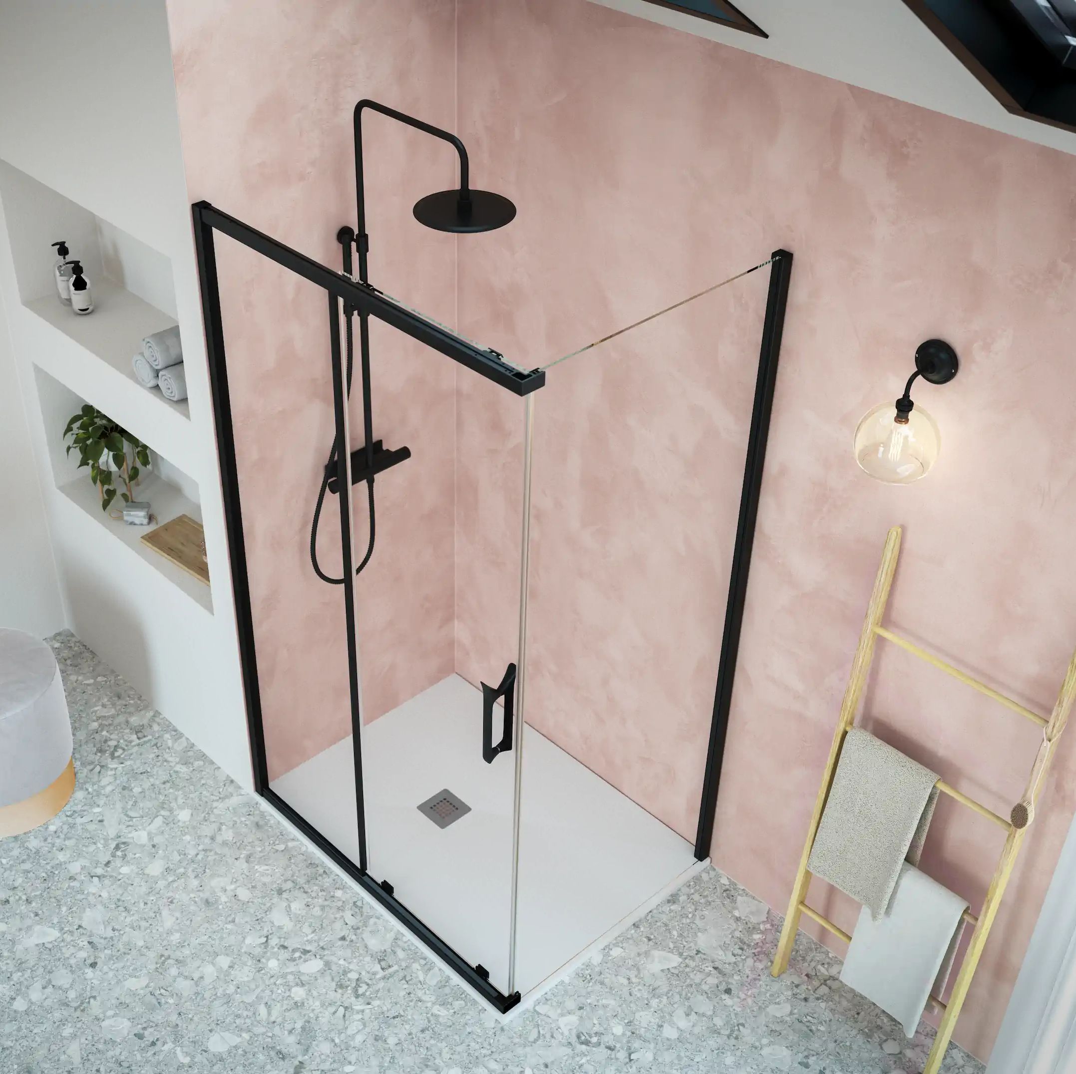 Sliding Door with Frameless Side Panel