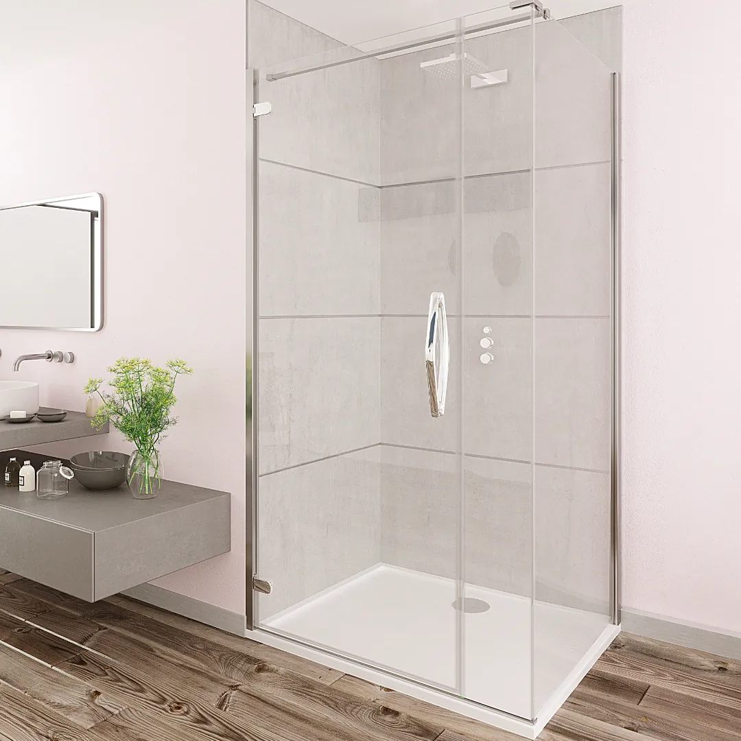 Hinge Door with Ultra Frameless Corner Side Panel