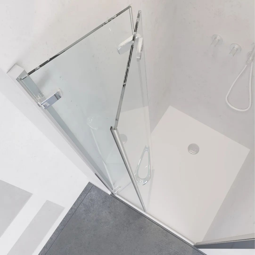 8mm toughened safety glass with ClearVue coating - a treatment that resists the build-up of limescale and grime on the glass surface.