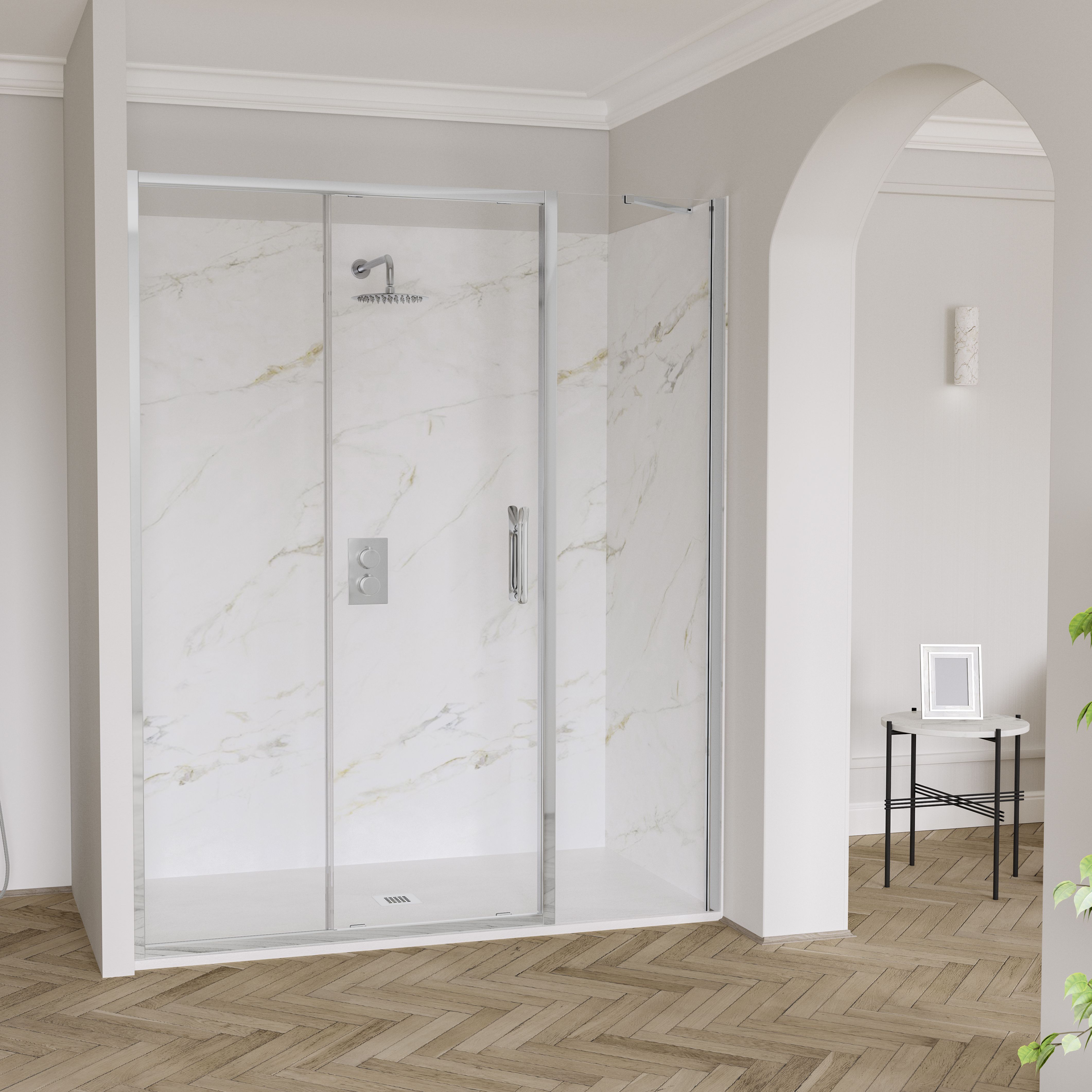 Sliding Door with Inline Panel