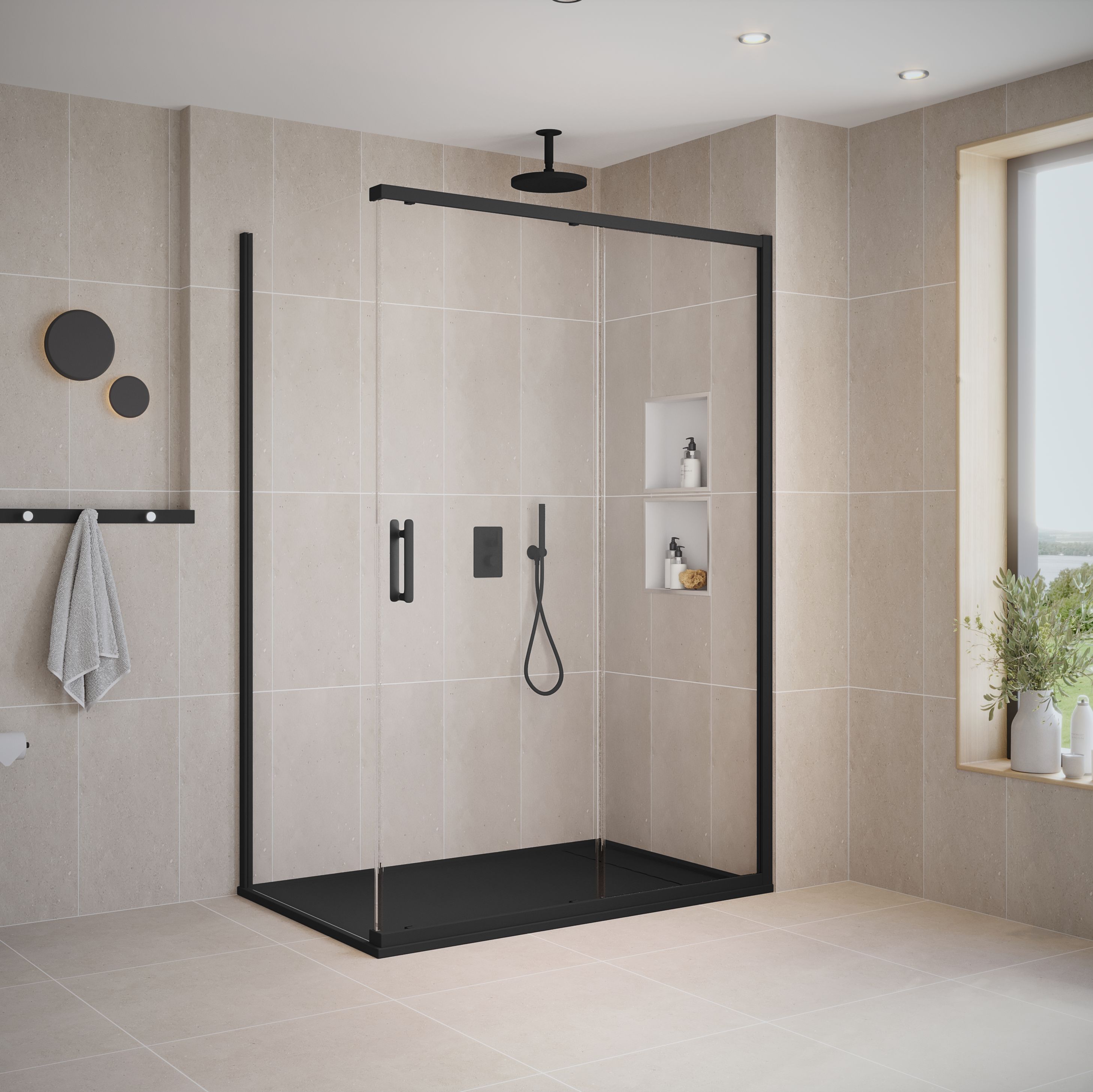 Slider Door with Frameless Side Panel