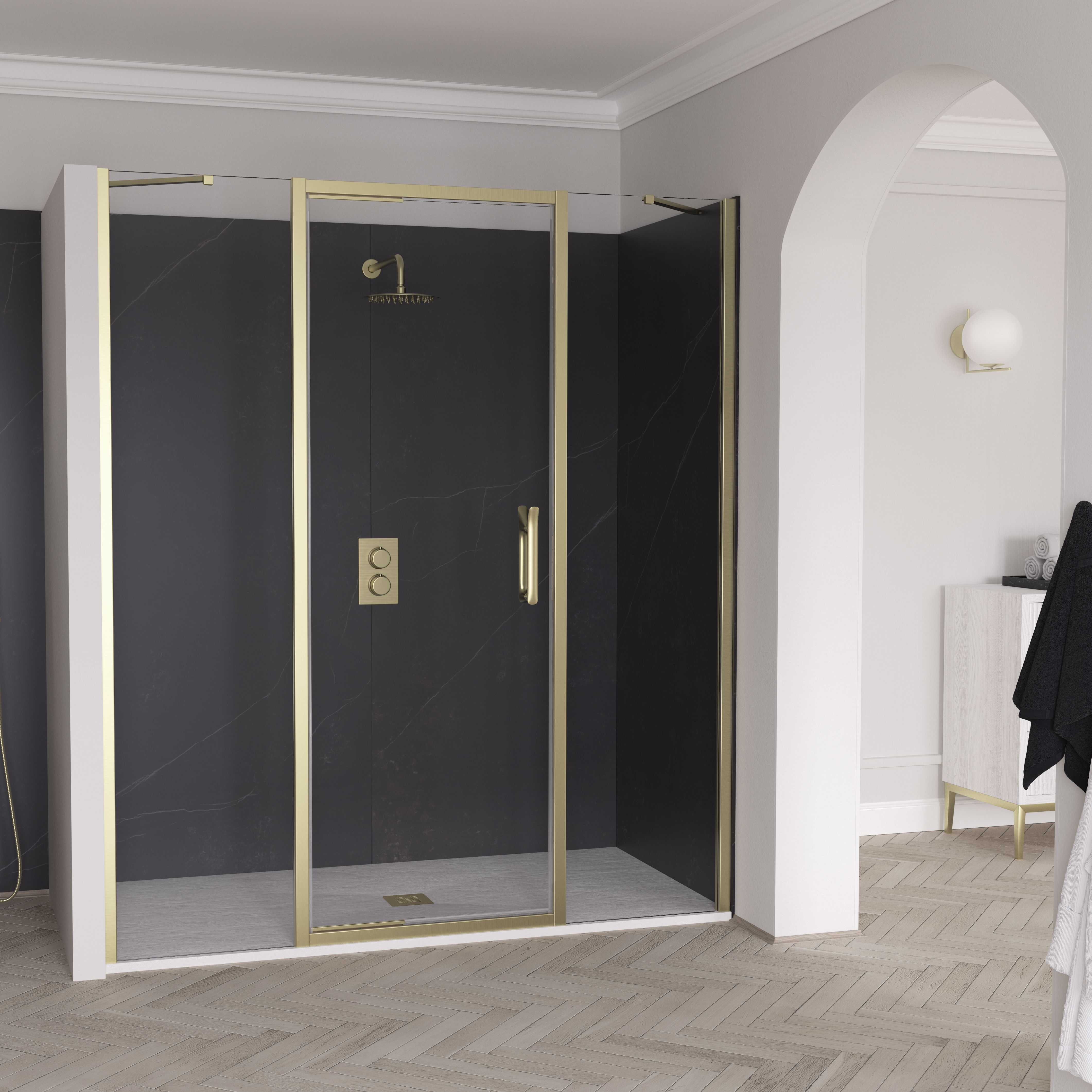 Infold Door with Two Inline Panels