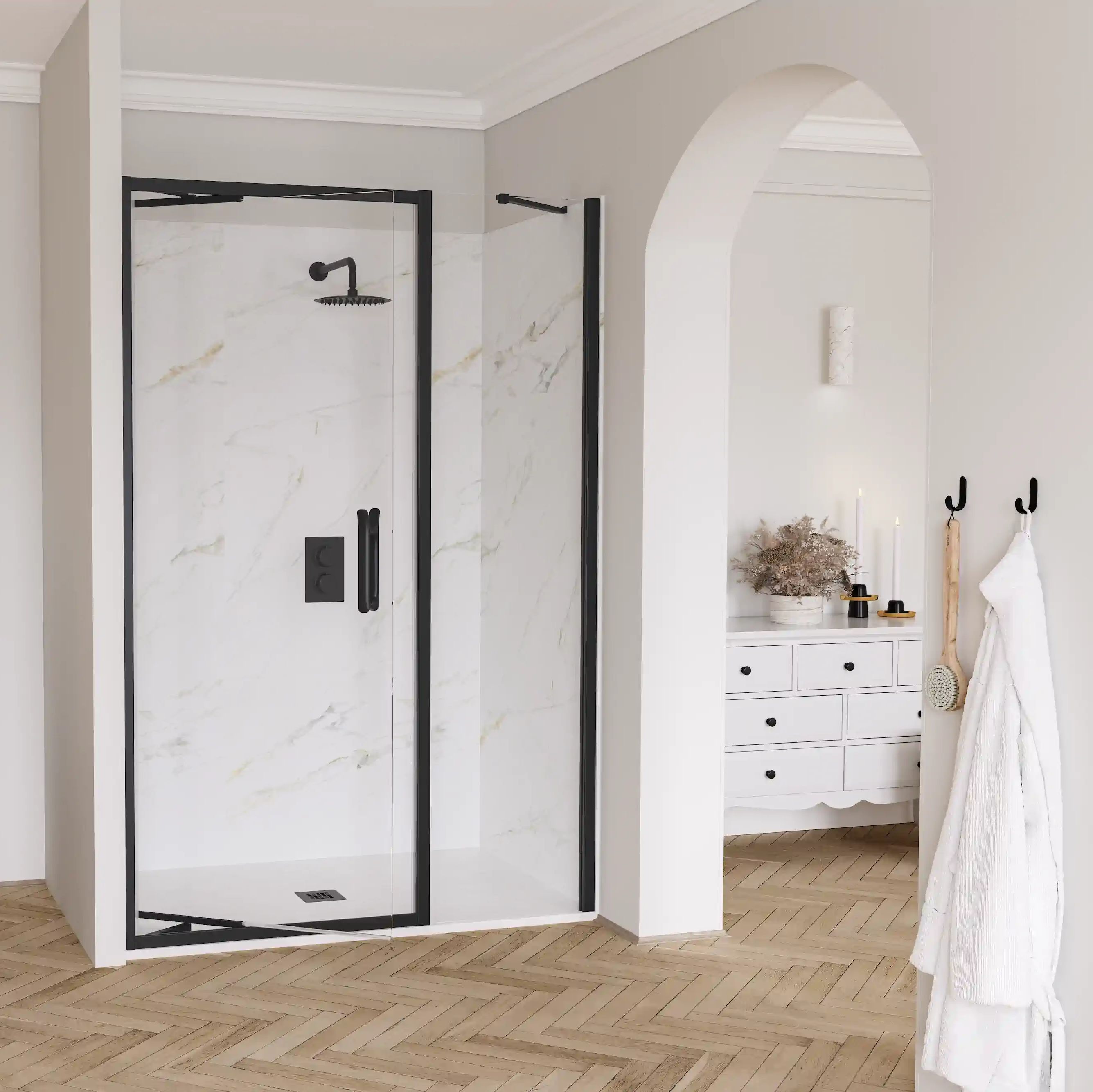 Infold Door with Inline Panel