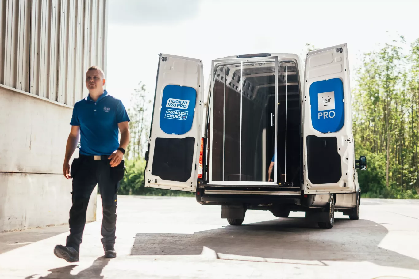 Flair Fitter Walks Away from Flair PRO - the Installer's Choice - Branded Van.
