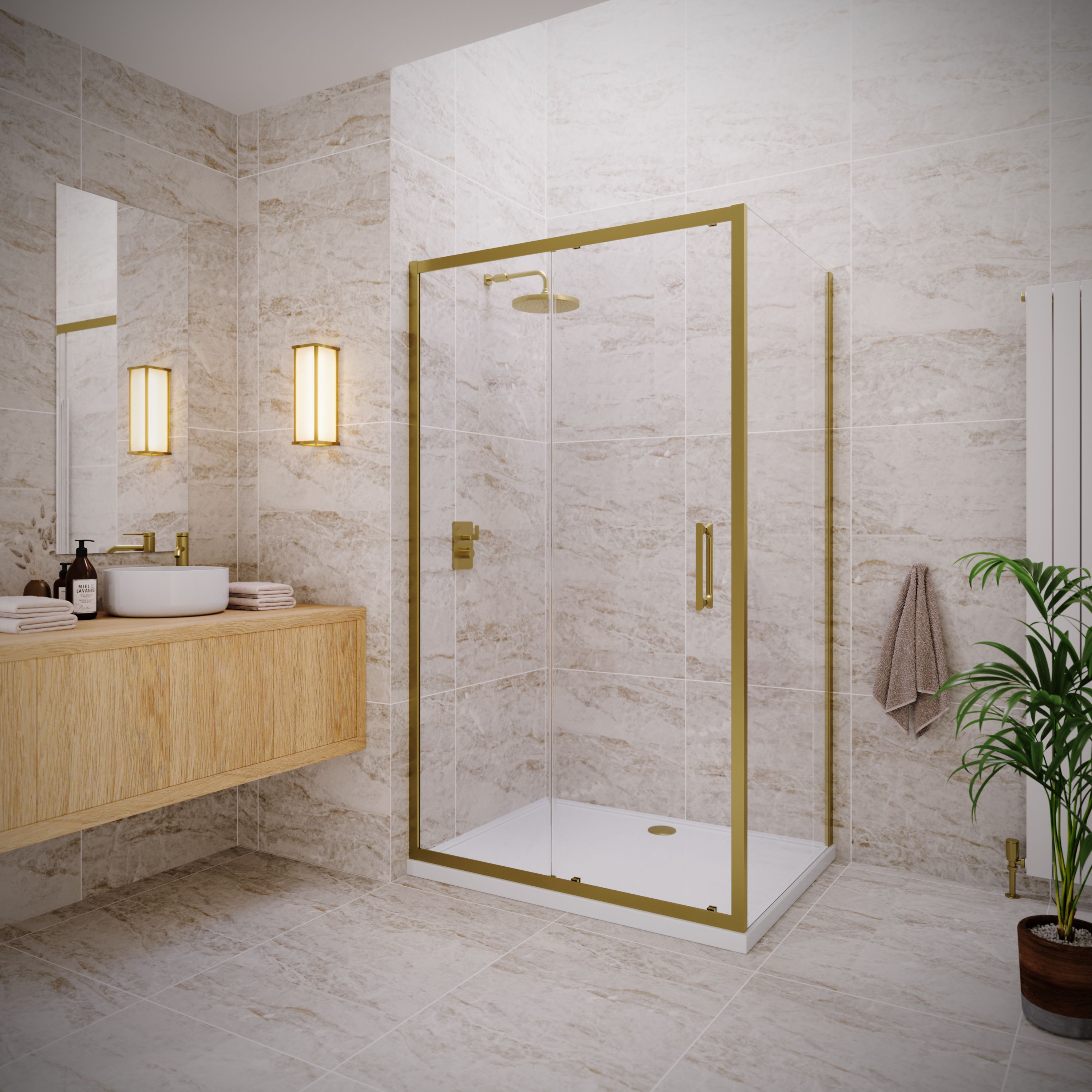 Sliding Door with Frameless Side Panel