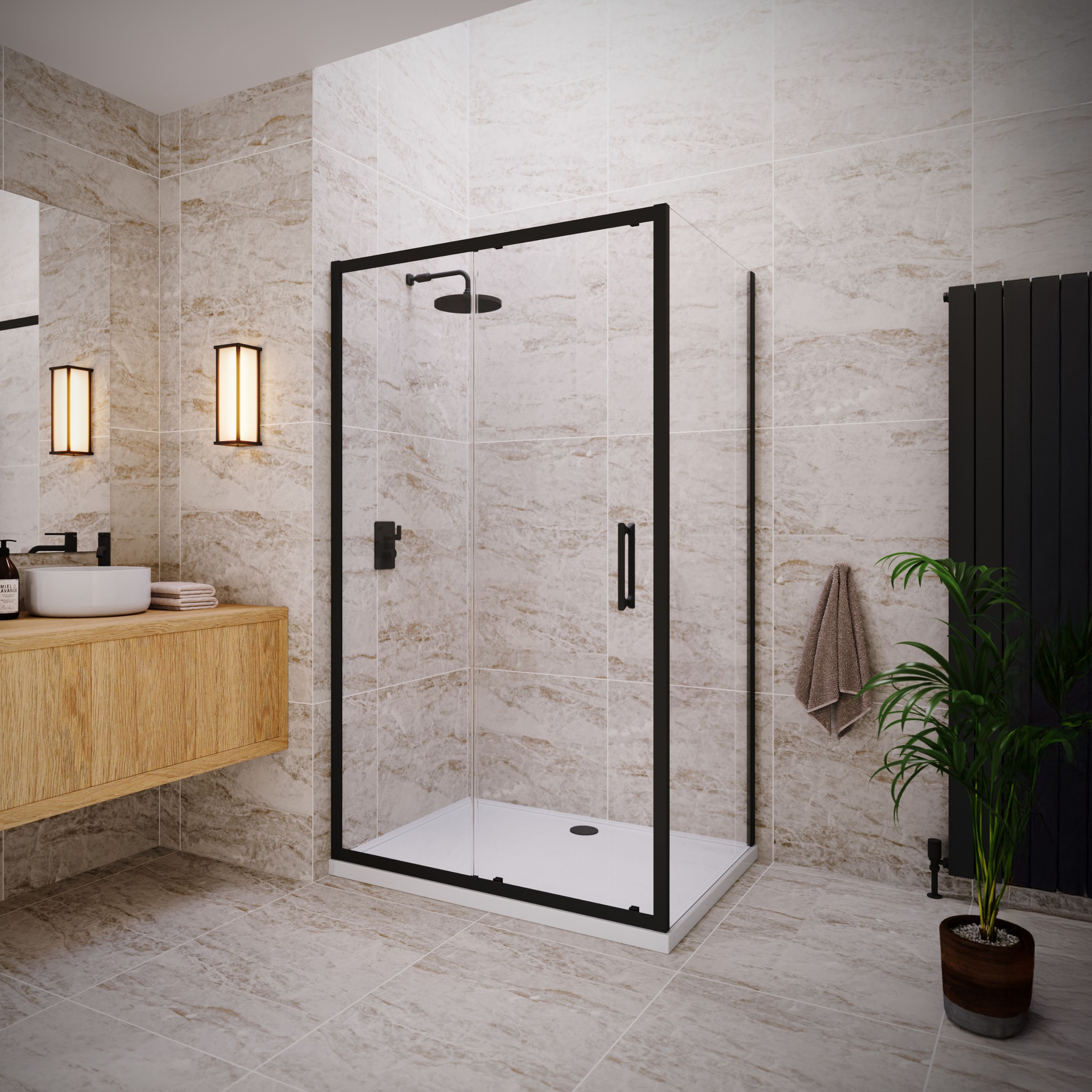 Sliding Door with Frameless Side Panel