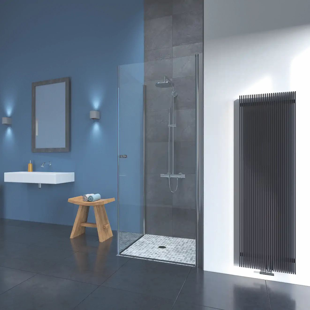 Flair Frameless Corner Pivot Door