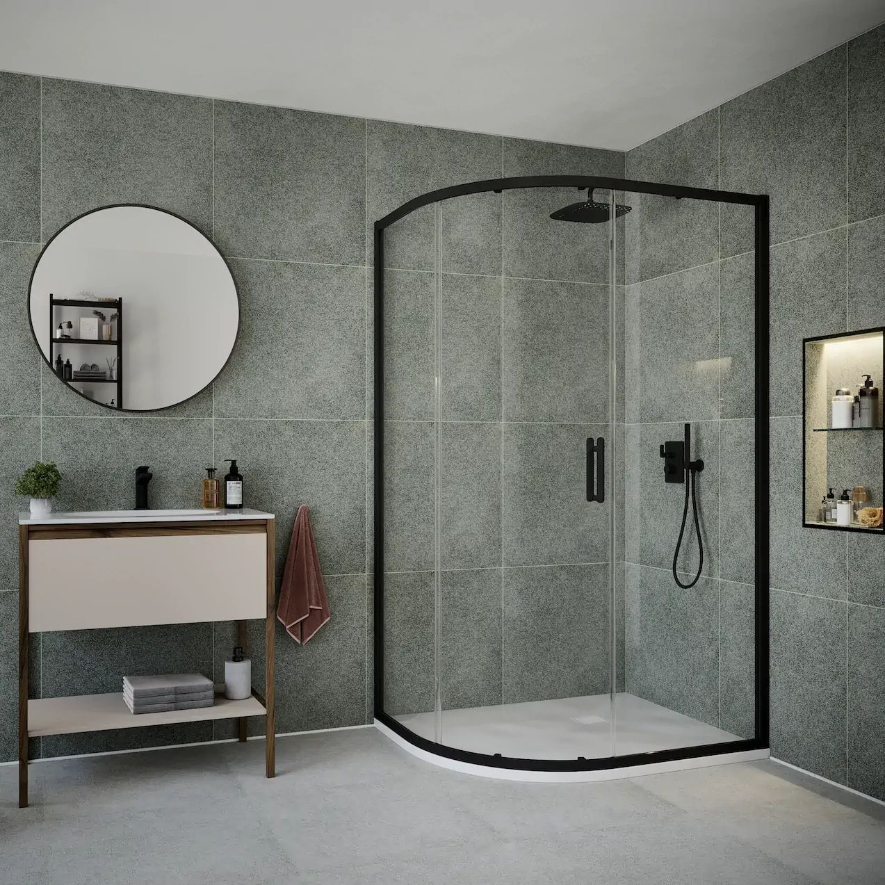 One Door Sliding Offset Quadrant