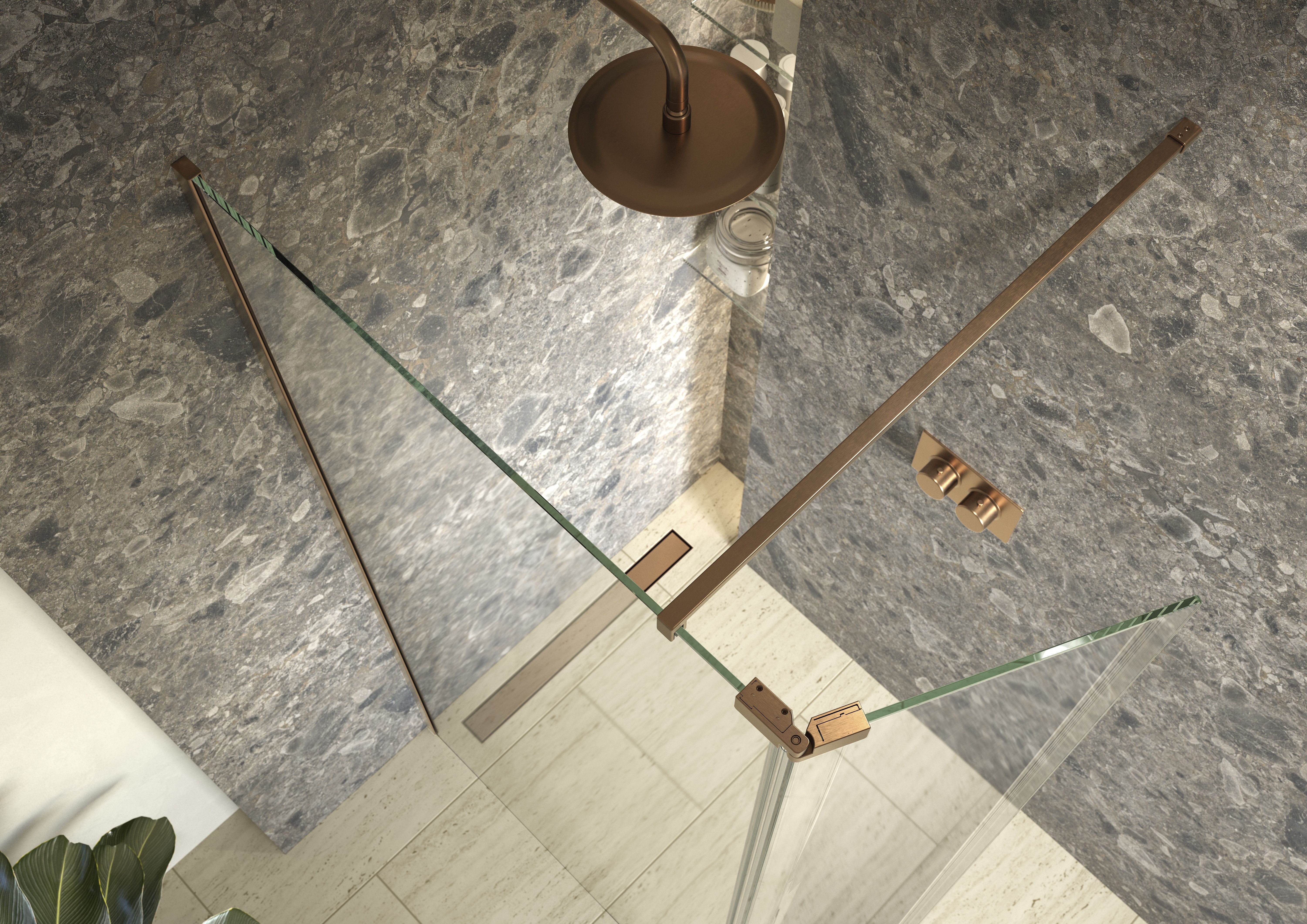 AYO Wetroom & Hinge Rotating Panel Country Bronze