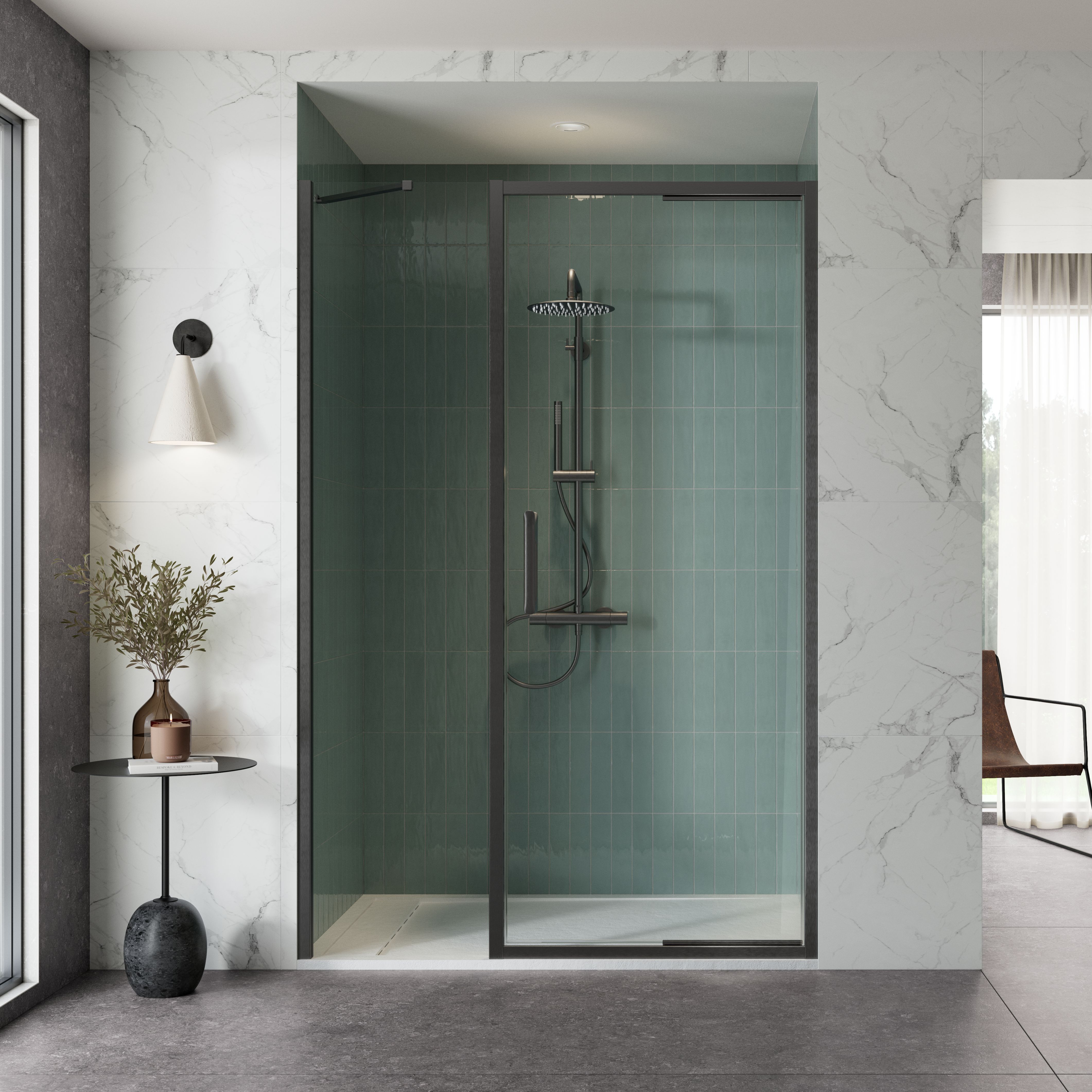 Infold Door with Inline Panel