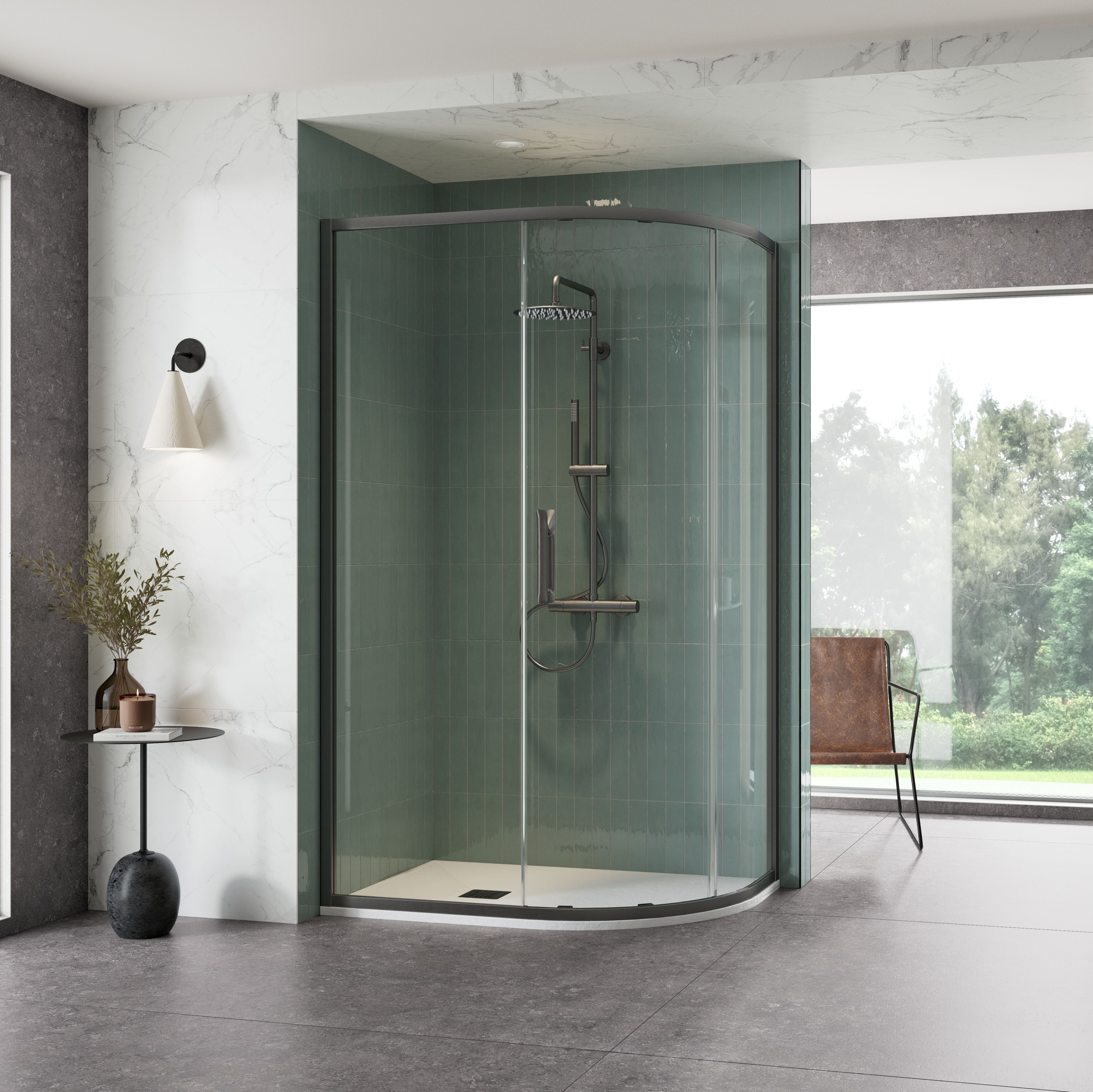 One Door Offset Sliding Quadrant
