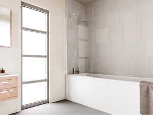 Verve Pro 6mm Fixed Bathscreen with Chrome Angled Support Bar